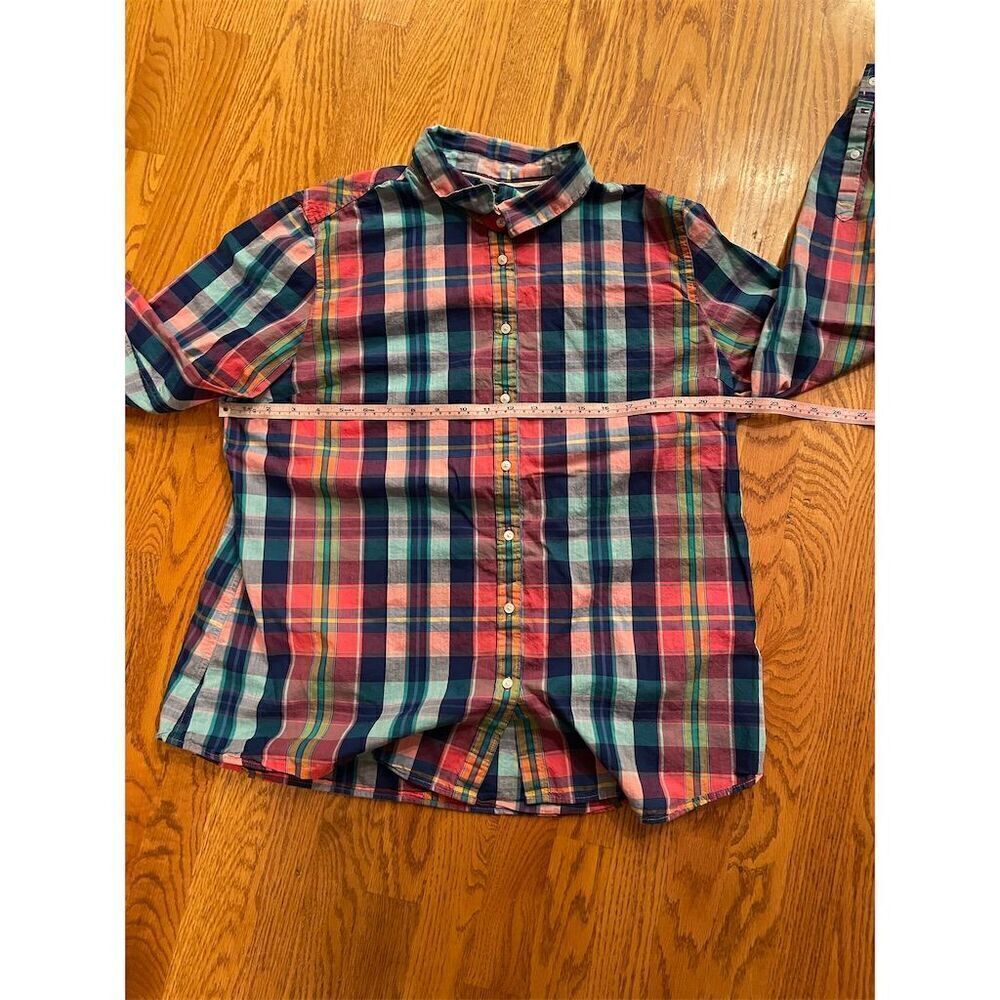 *3/$15 Tommy Hilfiger Men's L Plaid Long Sleeve Button-Up Shirt Multicolor